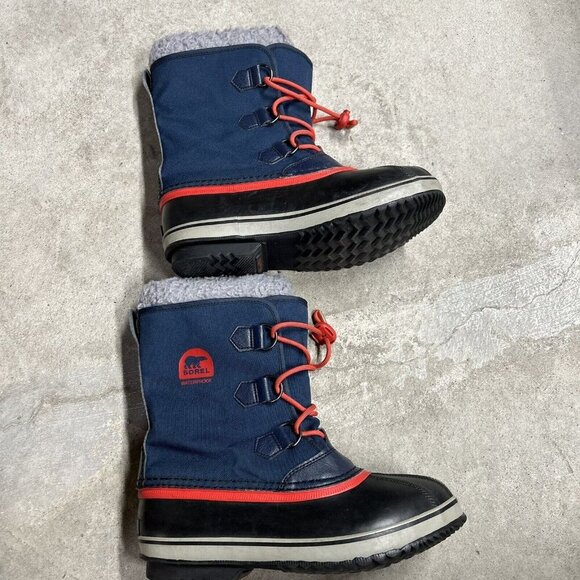 Sorel Yoot Pac Waterproof Winter Snow Boot Youth Size 6 Navy Blue Insulated - Picture 1 of 8